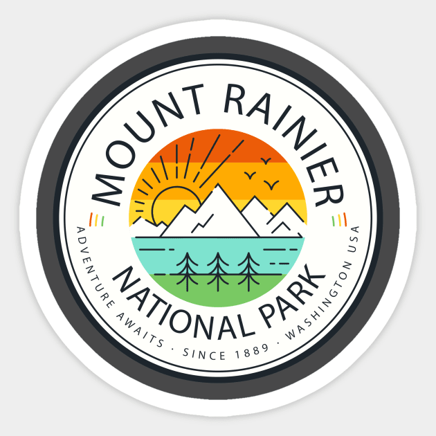 Mount Rainier National Park Sticker by roamfree